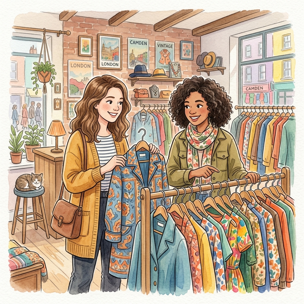 Numa boutique em Notting Hill
